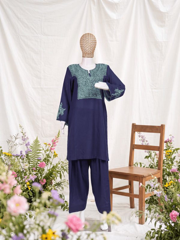 Riwaayat — Midnight & Jade — handcrafted Aari suit by NOUR